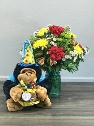 Musical Birthday Funky Monkey Davenport Florist - Same Day Flower Delivery - Flower Power 